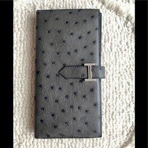 Hermes Ostrich leather wallet